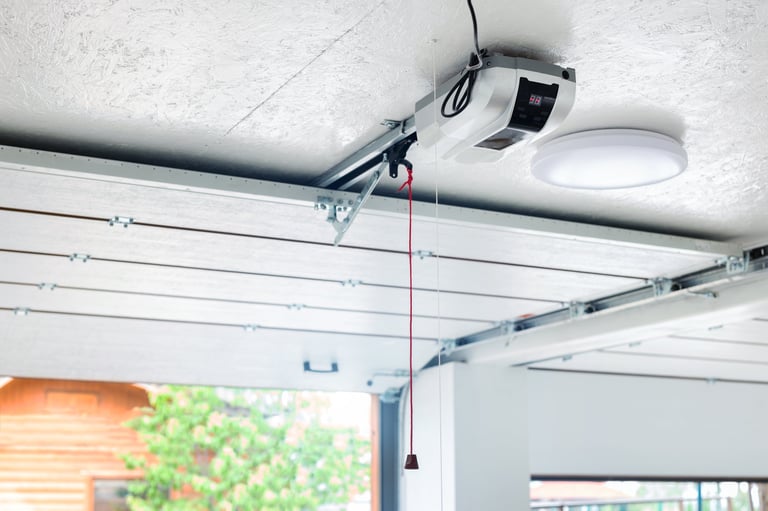 Modern garage door opener installation