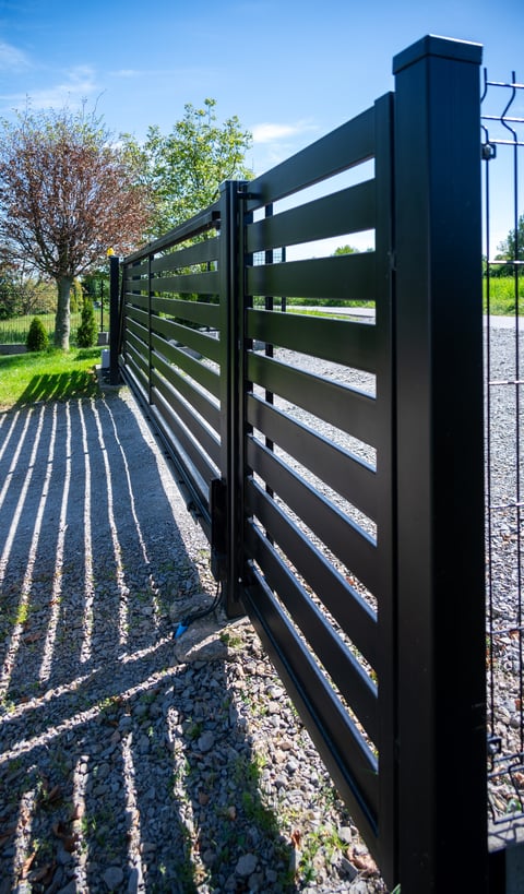 Modern black residential gate
