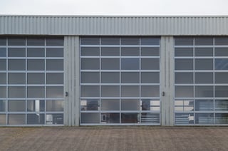 Glass panels garage door