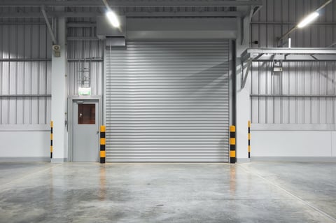 Industrial shutter door in factory