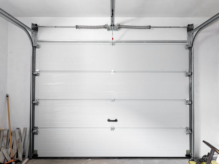 Automatic garage door interior view