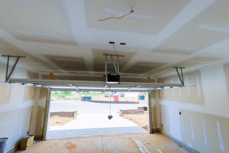 New garage door installation with modern design