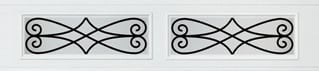 Two identical decorative knot designs with interlocking loops and circular elements on a light gray background