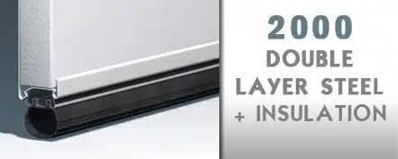 Close-up of 2000 double layer steel insulation weatherstripping seal for doors