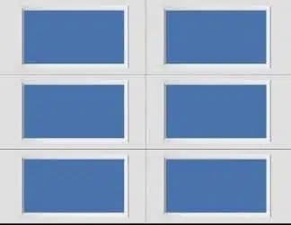 Grid of six blue rectangular panels arranged in three rows and two columns with white borders