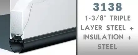 Model 3138 door seal with 1-3/8 inch triple layer steel and insulation construction detail